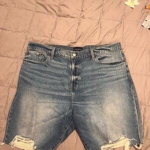 Distressed Blue Denim Shorts